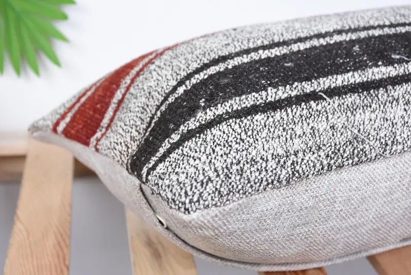 12x24 Red Pillow Sham, Cozy Throw Cushion Case, Gift Pillow, Pillow, Antique Pillows, Vintage Pillow, Handwoven Cushion Cover, Nomadic Pillow Case - 6