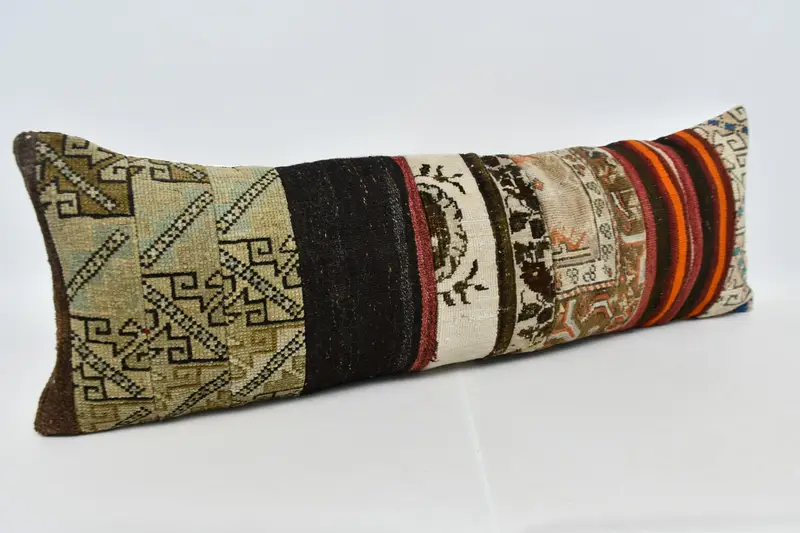 Cushion Cover, Boho Pillow, Interior Designer Pillow, 16x48 Brown Cushion Case, Kilim Pillow, Natural Pillow Case, Accent Throw Cushion - 3