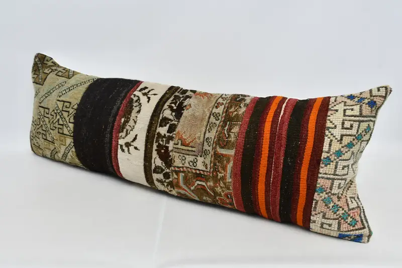 Cushion Cover, Boho Pillow, Interior Designer Pillow, 16x48 Brown Cushion Case, Kilim Pillow, Natural Pillow Case, Accent Throw Cushion - 4