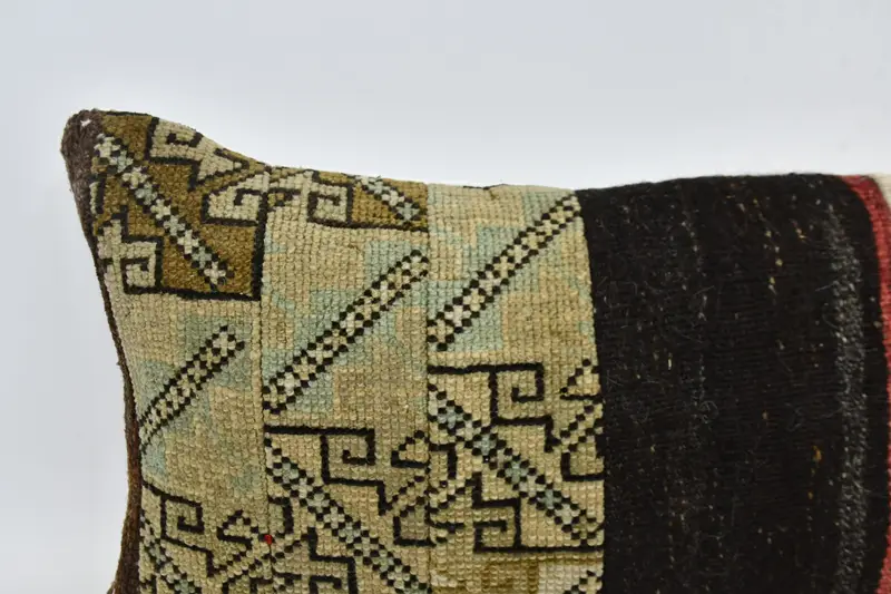 Cushion Cover, Boho Pillow, Interior Designer Pillow, 16x48 Brown Cushion Case, Kilim Pillow, Natural Pillow Case, Accent Throw Cushion - 2