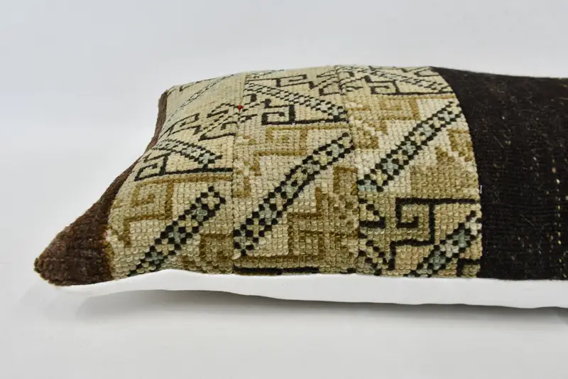 Cushion Cover, Boho Pillow, Interior Designer Pillow, 16x48 Brown Cushion Case, Kilim Pillow, Natural Pillow Case, Accent Throw Cushion - 6