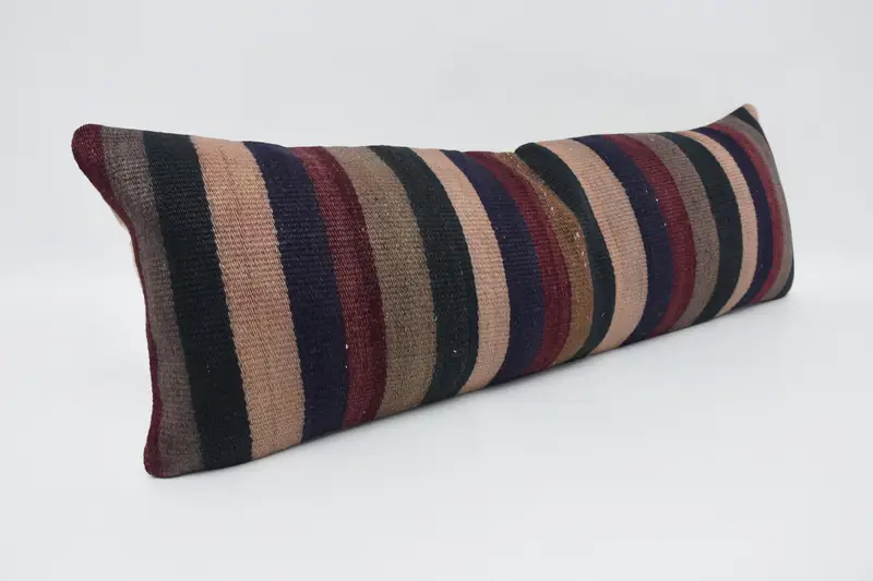 Gift Pillow, One Of A Kind Cushion Case, Pillow, Handmade Kilim Cushion, Kilim Cushion Sham, 12x36 Red Cushion, Toss Cushion Case - 3