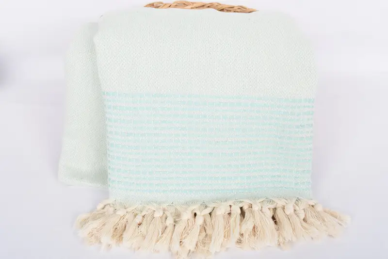 Anniversary Gift For Her, Custom Wedding Gifts, Decorative Blanket, 96x92 Cotton Striped Towel, Beach Wedding Favor, Bachelorette Party Favors - 5