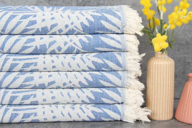 Personalized Organic Floral Patterned Towel, 40x63 Inches