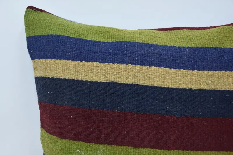 Pillow Sham, Cozy Throw Pillow, Vintage Kilim Pillow, Tapestry Cushion Case, Vintage Kilim Throw Pillow, Antique Pillows, 24x24 Blue Cushion Cover - 2