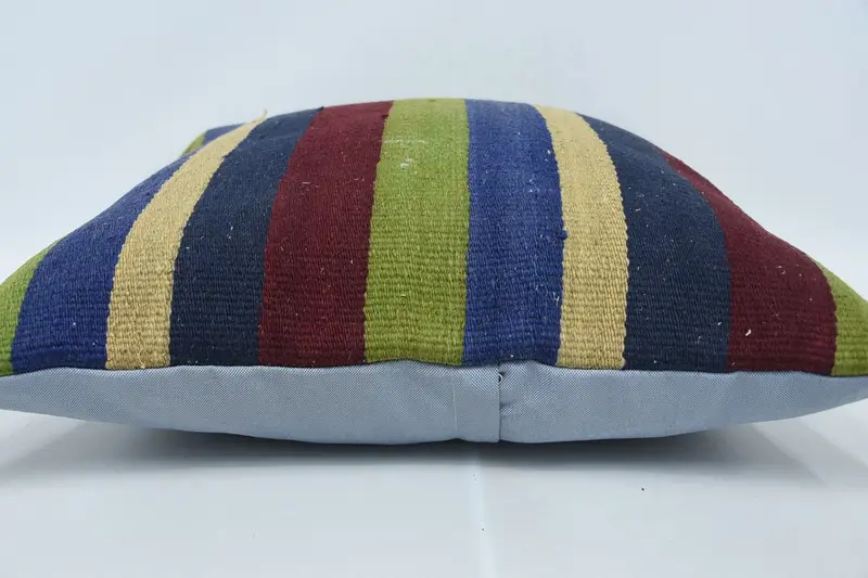 Pillow Sham, Cozy Throw Pillow, Vintage Kilim Pillow, Tapestry Cushion Case, Vintage Kilim Throw Pillow, Antique Pillows, 24x24 Blue Cushion Cover - 5