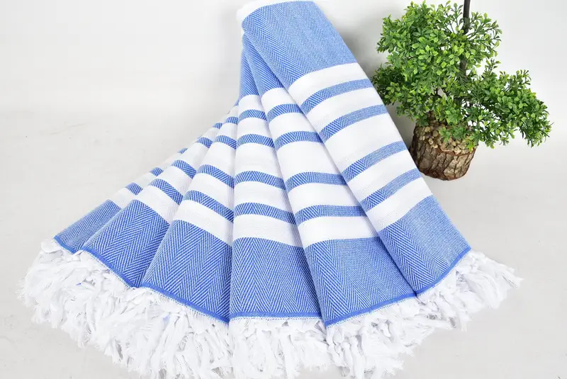 Wedding Hand Made Gift, Summer Gift Ideas, Personalised Gift, Thin towel, Home Decor Gifts, Large Turkish Towel, 68x36 Cotton Chevron Towel - 4