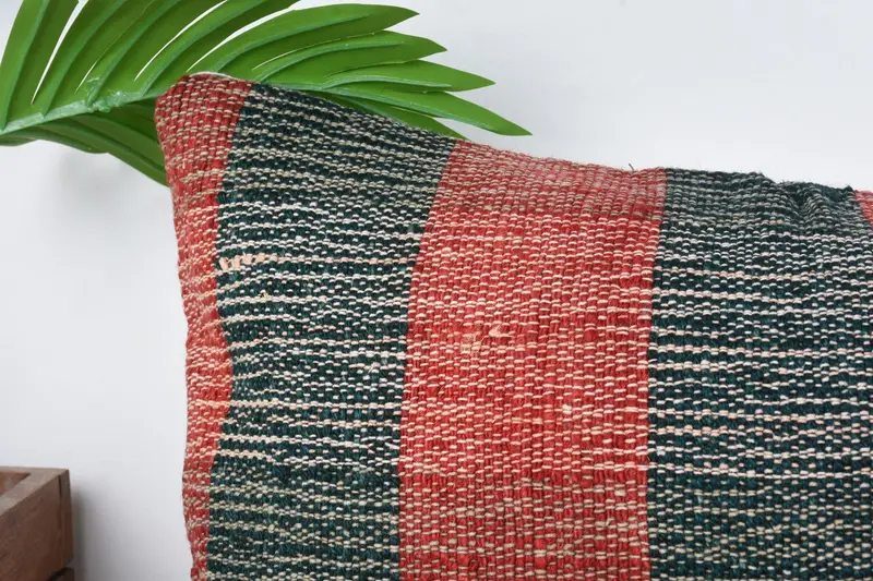 Pillow Cover, Floor Cushion, Boho Pillow, Antique Pillows, Throw Kilim Pillow, Nautical Throw Pillow, 12x24 Red Cushion Cover - 2