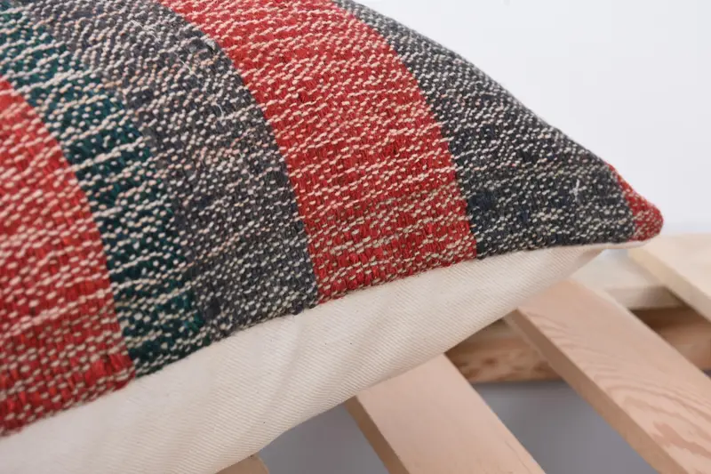 Pillow Cover, Floor Cushion, Boho Pillow, Antique Pillows, Throw Kilim Pillow, Nautical Throw Pillow, 12x24 Red Cushion Cover - 7
