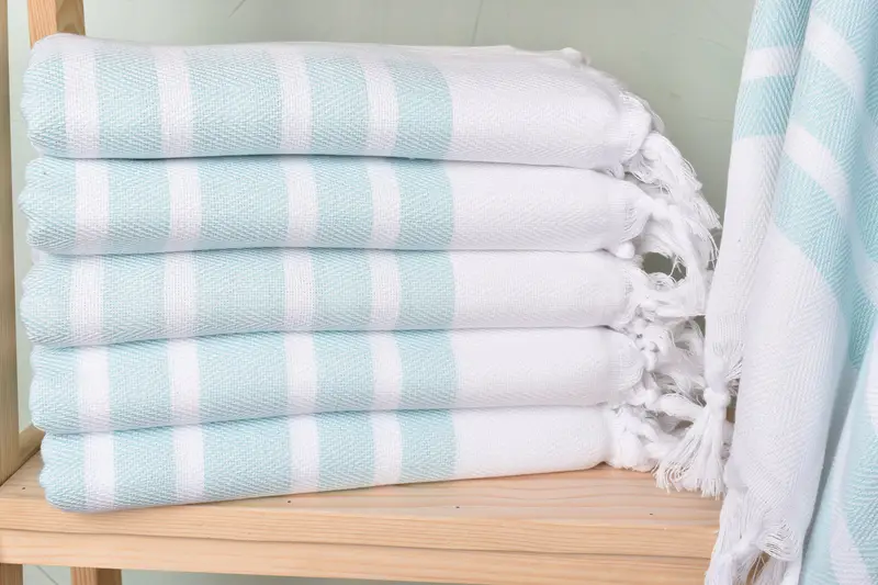 Personalized Towel Mint Chevron Bath Towel Beige, 40x71 Inches