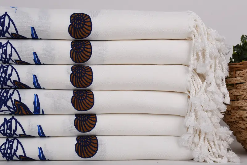 70x40 Cotton Ship Patterned Towel, Gift Towel, Best Beach Towel, Personalized Gifts, Turkish Towel Beach, Turkish towel bulk order for wedding gifts - 3