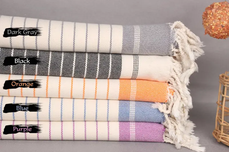 Luxury Monogram Striped Organic Cotton Beach Towel, 40x71 Inches