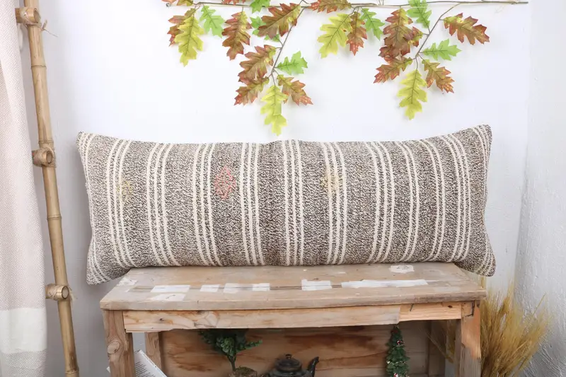 Interior Designer Pillow, Cushion, Vintage Pillow Cover, Boho Pillow Sham Cover, Bed Pillow Cover, Boho Pillow, 16x43 White Pillow Case - 1