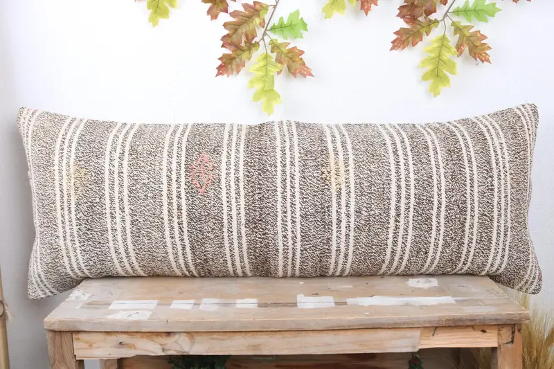 Interior Designer Pillow, Cushion, Vintage Pillow Cover, Boho Pillow Sham Cover, Bed Pillow Cover, Boho Pillow, 16x43 White Pillow Case - 2