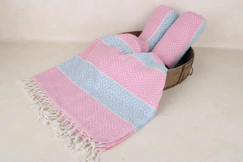 House Warming Gift, Embroidered Turkish Towel, Absorbent Turkish towel, Beach Towel Bulk, 70x40 Cotton Chevron Towel, Personalized Towel - 6