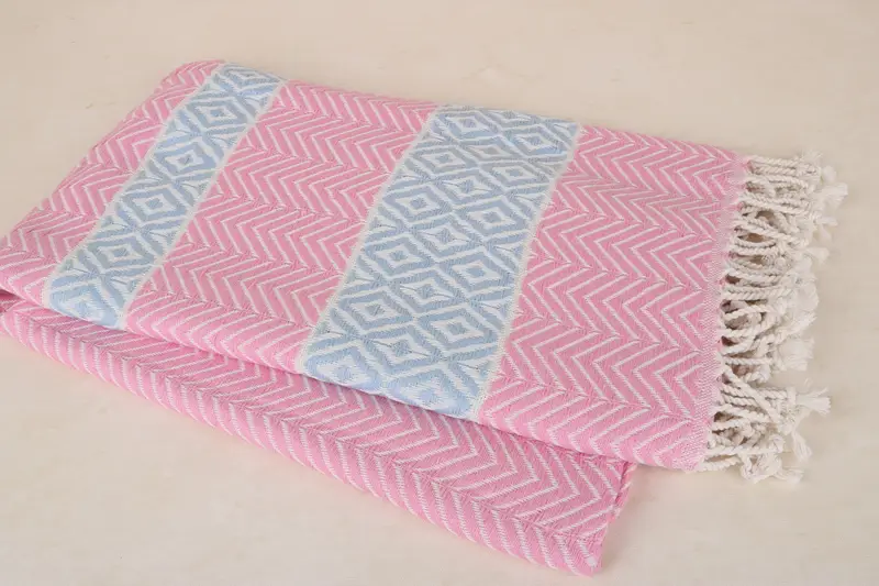House Warming Gift, Embroidered Turkish Towel, Absorbent Turkish towel, Beach Towel Bulk, 70x40 Cotton Chevron Towel, Personalized Towel - 8