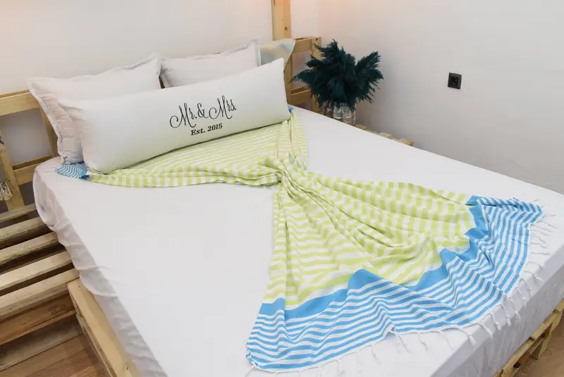 Woven Throw Blanket, Decorative Blanket, 84x64 Cotton Striped Towel, Aesthetic Blanket, Housewarming Gift, Turkish Tablecloth, Welcome Wedding Gift - 8