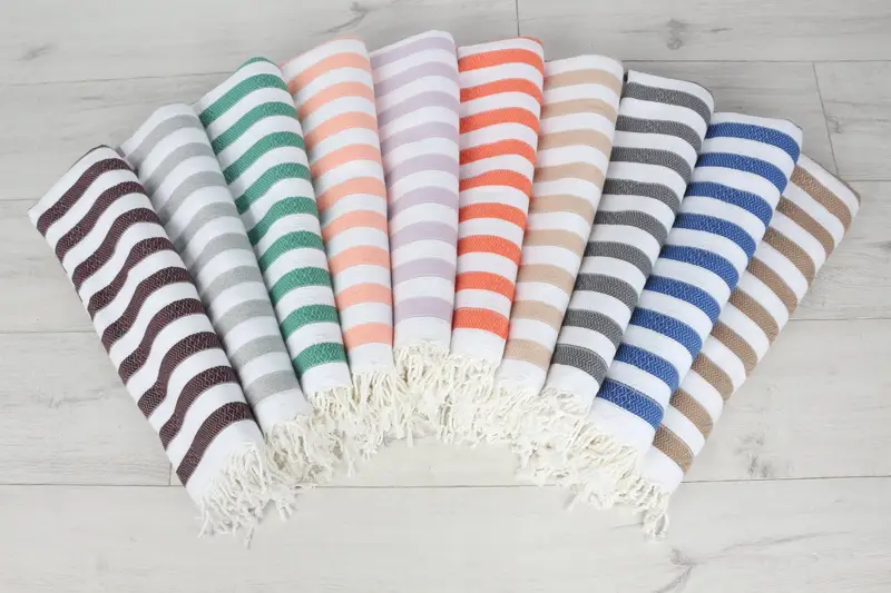 Favores de boda, favor de la boda en la playa, toalla de playa con monograma, toalla a rayas de algodón 70x36, toalla de regalo, toalla de hammam, toalla de playa grande personalizada - 6
