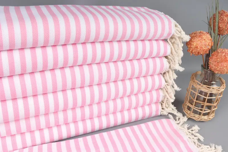 Handwoven organic Turkish towel for spa, Gift For Boyfriend, 70x40 Cotton Striped Towel, Handmade Gift, Quick-dry peshtemal, Bachelorette Party Gift - 1