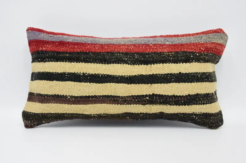 Pillow Sham, 8x16 Beige Cushion Case, Gift Pillow, Authentic Cushion, Ethnical Kilim Rug Pillow, Car Cushion Case, Handmade Kilim Cushion - 1