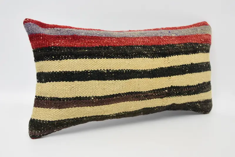 Pillow Sham, 8x16 Beige Cushion Case, Gift Pillow, Authentic Cushion, Ethnical Kilim Rug Pillow, Car Cushion Case, Handmade Kilim Cushion - 3