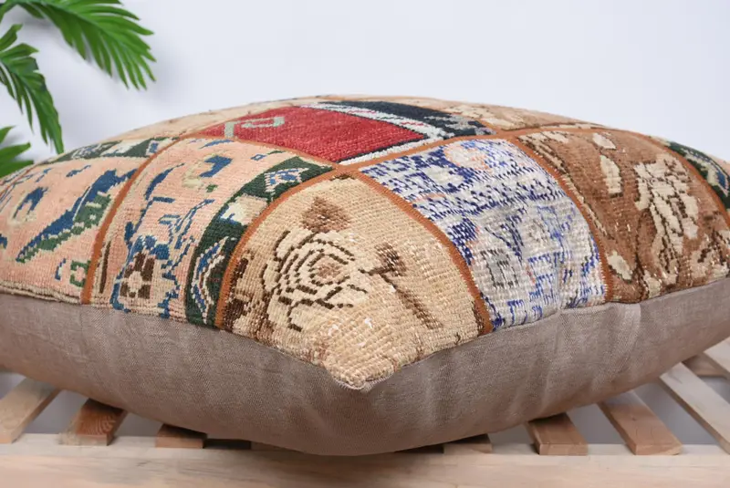 Decorative Throw Pillow, Customized Cushion, Kilim Pillow Cover, Pillow Case, 32x32 Brown Cushion, Turkish Pillow, Turkish Kilim Pillow - 6
