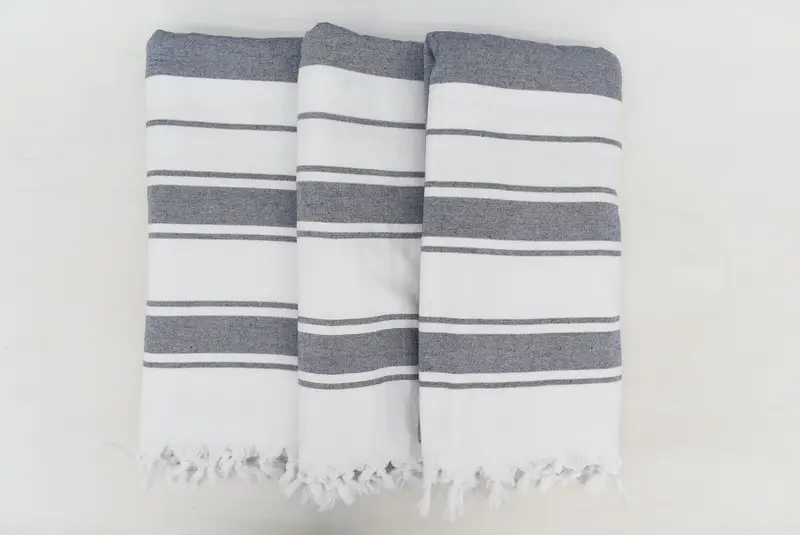 Home Decor Gifts, 68x36 Cotton Striped Terry Towel, Organic Turkish towel, Hammam Towel USA, Bachelor Gift, Summer Gift, Turkish Towel Set - 5