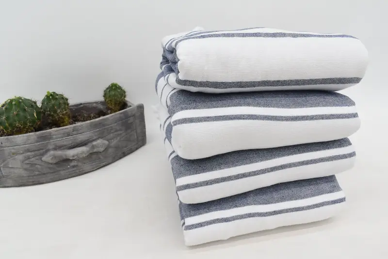 Home Decor Gifts, 68x36 Cotton Striped Terry Towel, Organic Turkish towel, Hammam Towel USA, Bachelor Gift, Summer Gift, Turkish Towel Set - 6