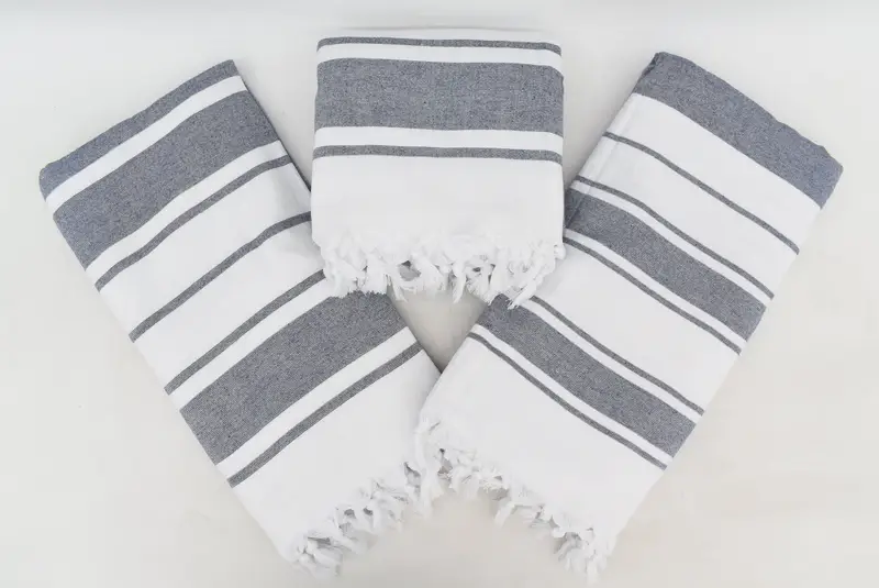 Home Decor Gifts, 68x36 Cotton Striped Terry Towel, Organic Turkish towel, Hammam Towel USA, Bachelor Gift, Summer Gift, Turkish Towel Set - 1