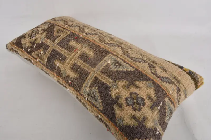 Cushion Cover, Pillow for Sofa, Boho Pillow Sham Cover, 12x24 Blue Pillow Cover, Crochet Pattern Pillow Cover, Turkish Kilim Pillow - 6