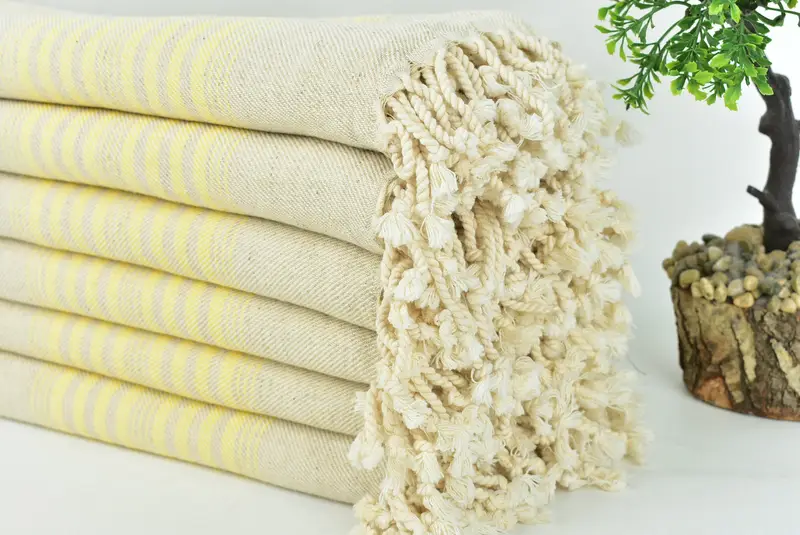 68x40 Linen Striped Towel, Bridal Party Gifts, Absorbent Turkish towel, Turkish Bath Towel USA, Custom Beach Towel, Personalized Towel, Yoga Towel - 3