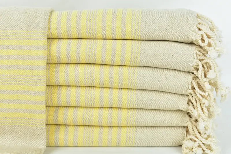 68x40 Linen Striped Towel, Bridal Party Gifts, Absorbent Turkish towel, Turkish Bath Towel USA, Custom Beach Towel, Personalized Towel, Yoga Towel - 1