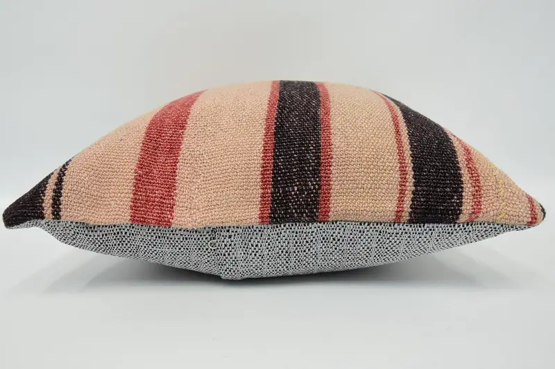 Boho Chic Pillow Cover, Vintage Kilim Pillow, 18x18 Beige Pillow, Lounge Throw Pillow Sham, Turkish Pillow, Boho Pillow, Pillow Case - 5