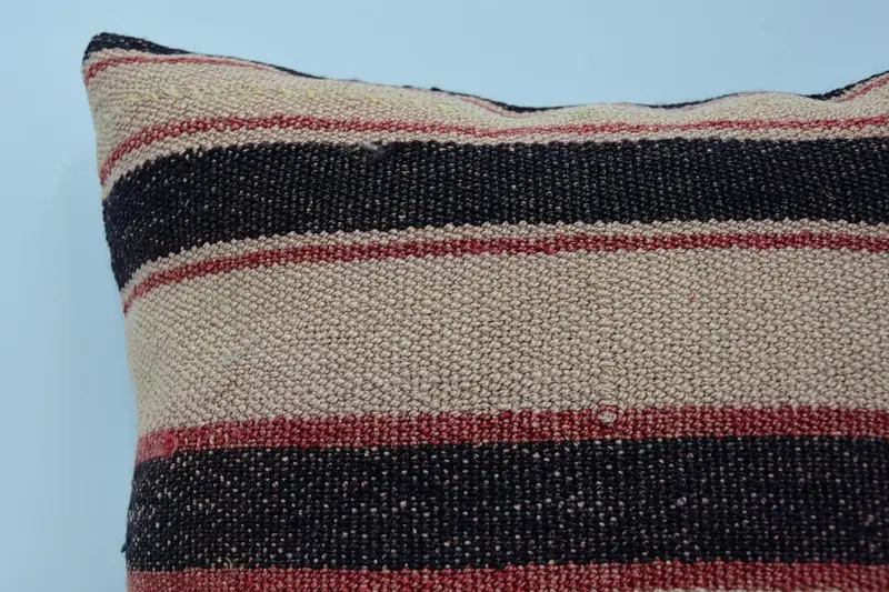 Boho Chic Pillow Cover, Vintage Kilim Pillow, 18x18 Beige Pillow, Lounge Throw Pillow Sham, Turkish Pillow, Boho Pillow, Pillow Case - 2