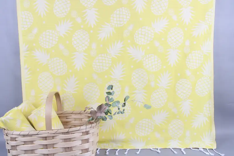 Personalized Bridesmaid Gift Towel Yellow Pineapple, 40x71 Inches