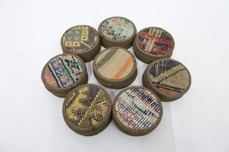 Stylish Ethnic Drink Coaster, Woven 5x5 Inches Table Decor Coaster