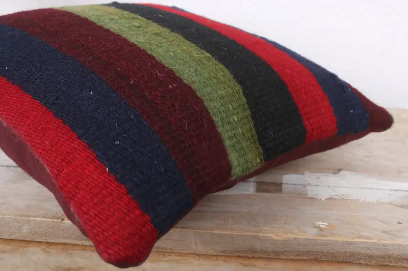 12x12 Red Cushion Case, Cushion Case, Kilim Pillow Cover, Office Chair Cushion Cover, Kilim Cushion Sham, Pillow for Sofa, Handwoven Pillow Sham - 6