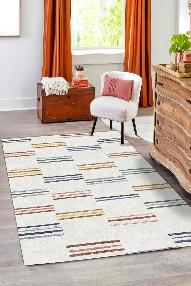 Elegant Tılsım Kadife Printed Rug: Modern Design & Comfort