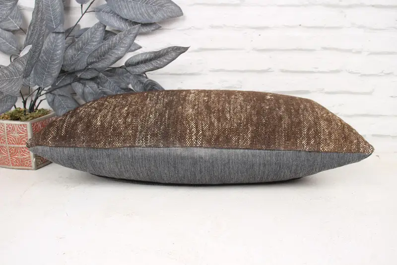 12x24 Brown Pillow Sham, Muted Cushion, Turkish Pillow, Vintage Kilim Pillow, Knitted Cushion, Kilim Cushion Sham, Pillow Case - 5
