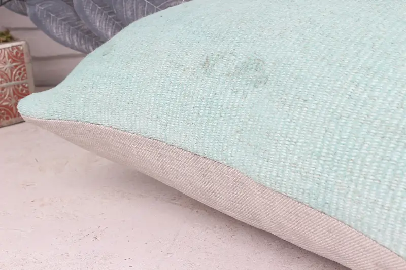 Cushion Case, Turkish Pillow, Vintage Kilim Throw Pillow, 20x20 Green Cushion Cover, Seat Cushion Cover, Kilim Pillow Cover, Lounge Throw Pillow - 8
