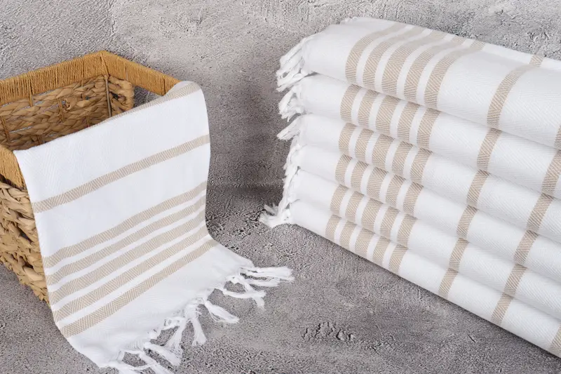 36x24 Cotton Herringbone Towel, Bachelorette Party Favors, Kitchen Towel, Summer Towel, Bridal Shower Gift, Monogram Hand Towel, Turkish Hand Towel - 3