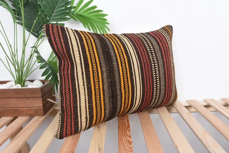 16x24 Red Pillow Case, Lounge Throw Cushion, Handmade Kilim Cushion, Handwoven Pillow Cover Cushion, Vintage Pillow, Boho Pillow, Cushion Cover - 4