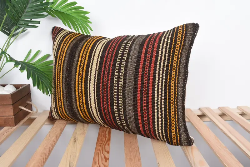 16x24 Red Pillow Case, Lounge Throw Cushion, Handmade Kilim Cushion, Handwoven Pillow Cover Cushion, Vintage Pillow, Boho Pillow, Cushion Cover - 5