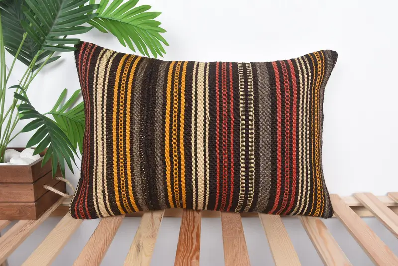 16x24 Red Pillow Case, Lounge Throw Cushion, Handmade Kilim Cushion, Handwoven Pillow Cover Cushion, Vintage Pillow, Boho Pillow, Cushion Cover - 1