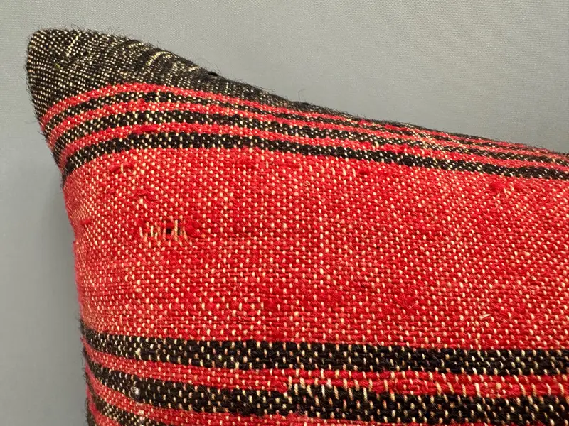 Cushion, Kilim Pillow Cover, Pillow for Sofa, Vintage Kilim Pillow, 20x20 Red Pillow Cover, Traditional Pillow Sham, Neutral Throw Cushion Cover - 5