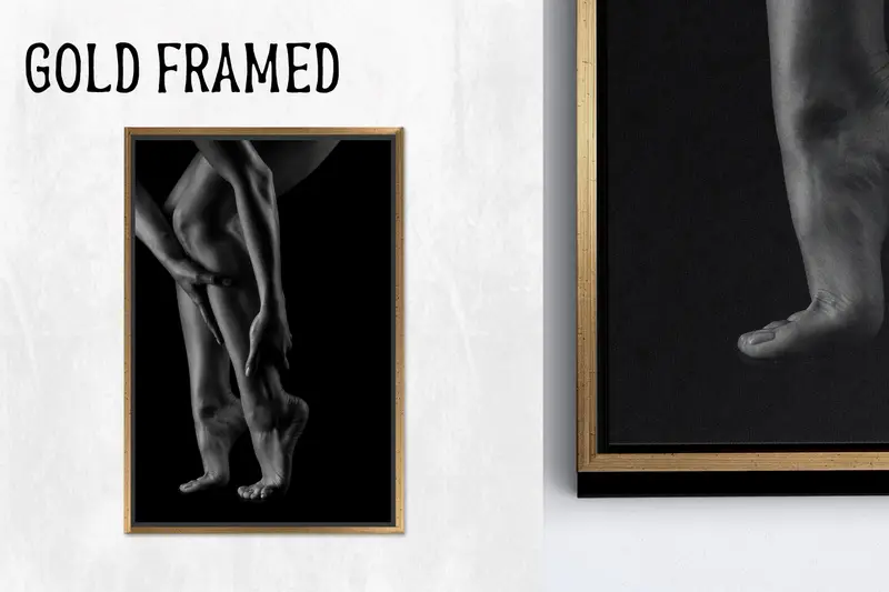 Zarif Siyah Kanvas: Şehvetli Kadın Çıplak Sanatsal Reprodüksiyon