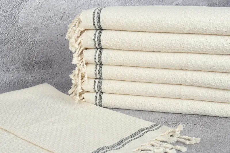 Personalized Dish Towel, 38x18 Cotton Striped Towel, Customized Turkish Towel, Personalized Gift, Custom Hand Towel, Boyfriend Christmas Gift - 2