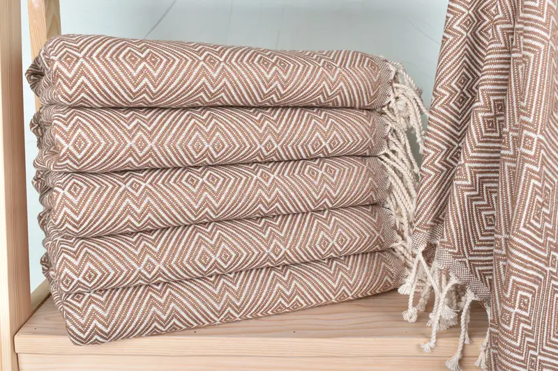 Holiday Towel Bridesmaid Gift Brown Diamond Monogrammed 40x75 Inches