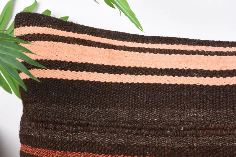 Cushion, Handmade Kilim Cushion, Kilim Cushion Sham, Retro Throw Pillow Case, Pet Pillow, Home Decor Pillow, 12x36 Brown Cushion Cover - 2