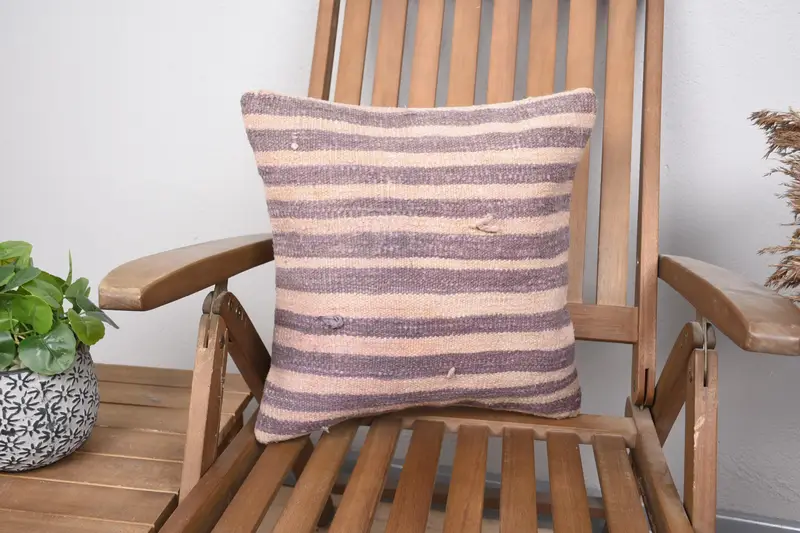 Antique Pillows, 16x16 Beige Pillow Case, Pillow Sham, Wholesale Pillow Cover, Pillow for Sofa, Throw Kilim Pillow, Aztec Pillow Cover - 1
